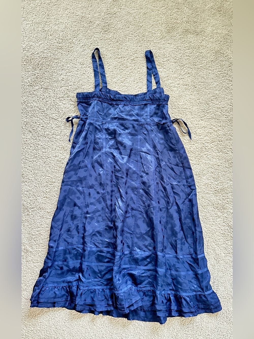 Marc Jacobs Navy Blue Dress Size 10 Polka Dots - Picture 2 of 7